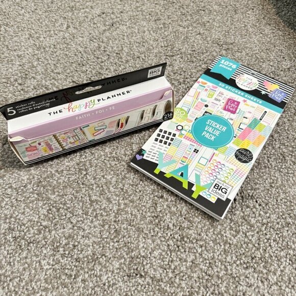 The Happy Planner Bundle Sticker Sheets Value Pack Faith Based Sticker Rolls - Picture 1 of 13